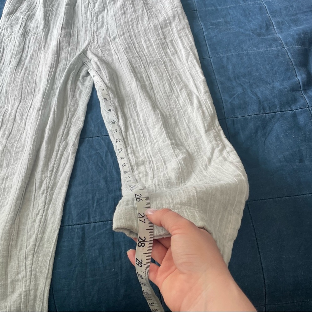 Free People White Gauze Linen Jumpsuit with Button Detail - Picture 8 of 10